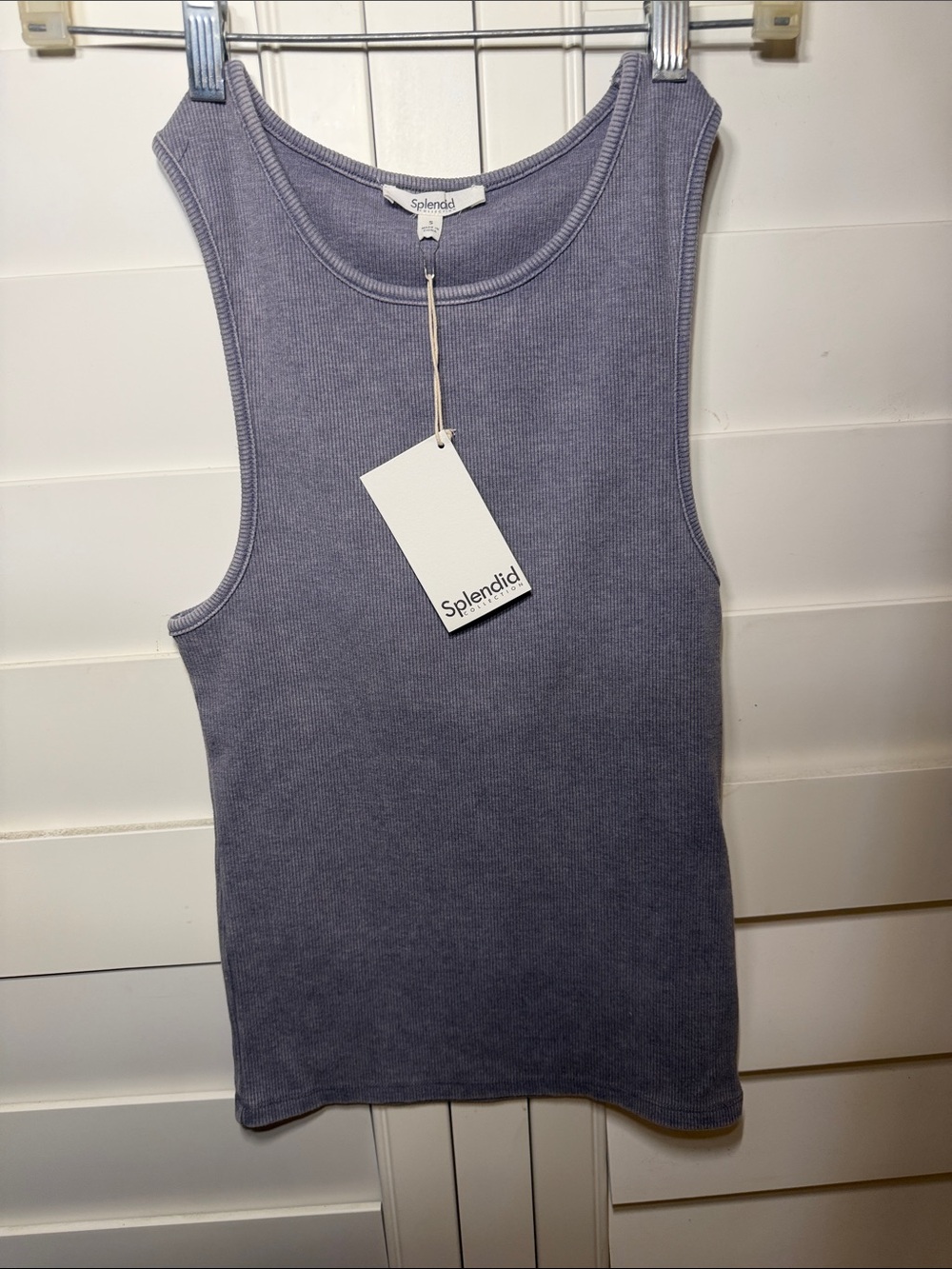 Splendid Ribbed Tank Top in Dusty Lavender
